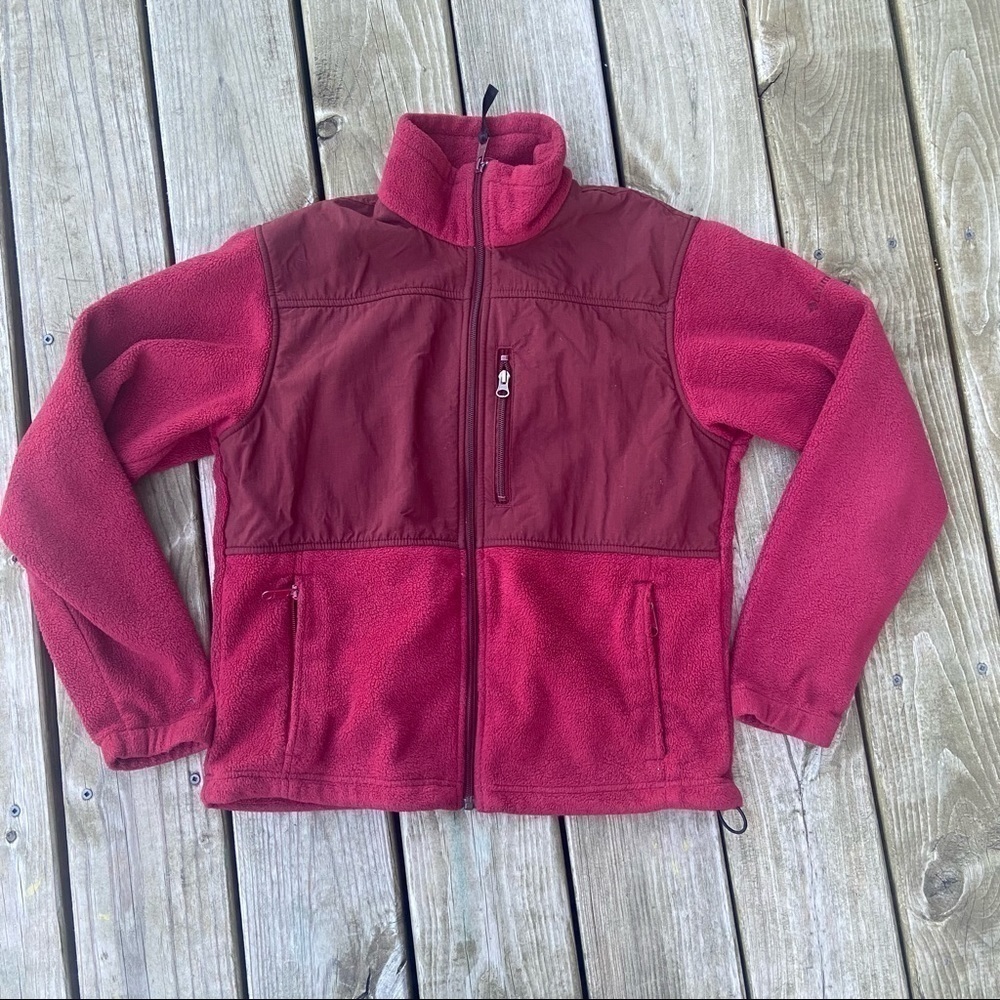 Columbia women's jacket fleece sweater full zip Maroon Red